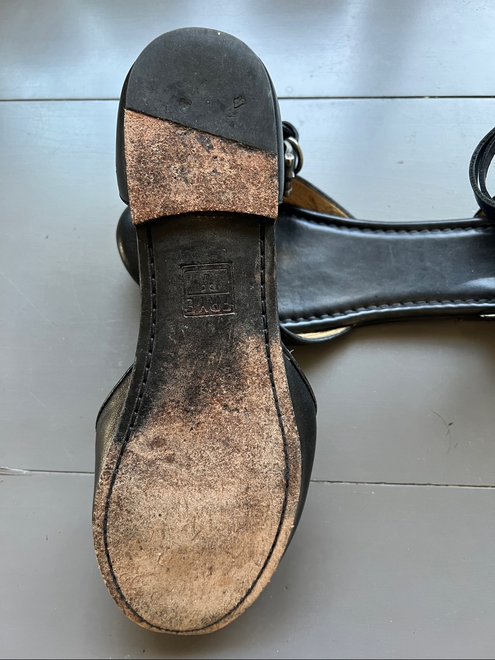 Women’s Frye Black Ankle-Strap Mules sandals with Closed Toe - Picture 3 of 5